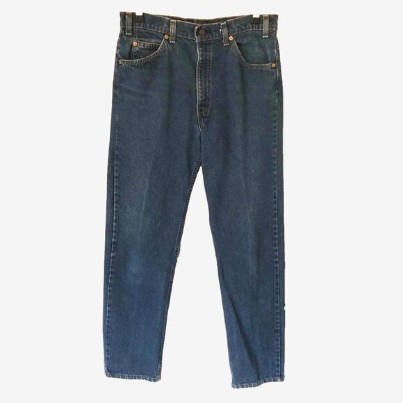 VTG Levi's 505 Orange Tab Jeans Men's 34 x 30.75 USA Med Wash Whisker Hot Water